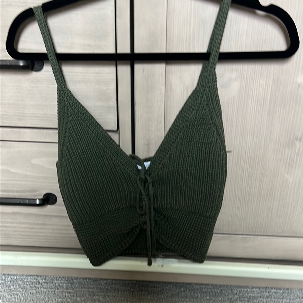 Green Knit Bralette Top